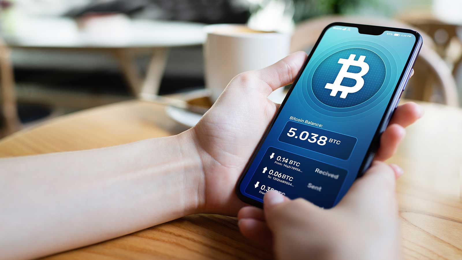 Bitcoin being added to a crypto wallet