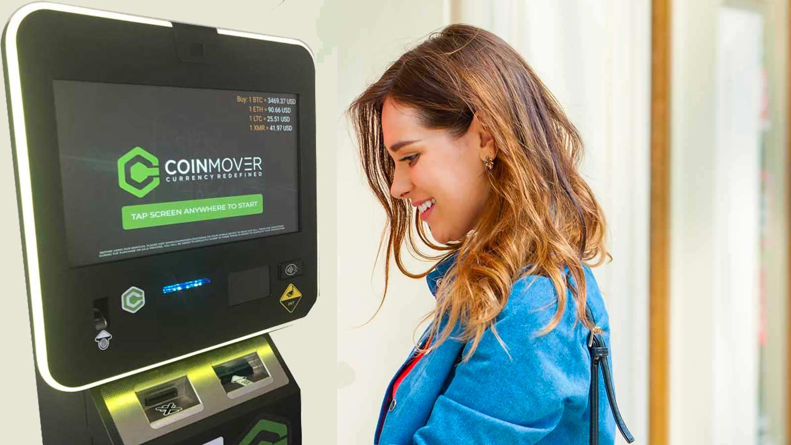 Woman using CoinMover ATM